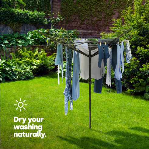 4-Arm Rotary Clothes Airer - Black